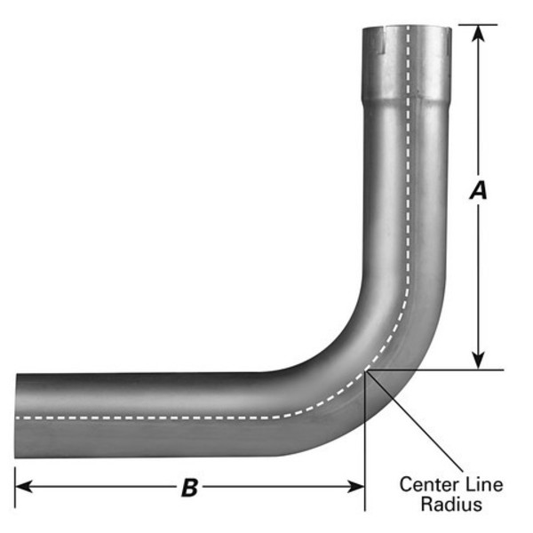 Ap Exhaust Products ELBOW - 90 DEGREE, 6IN DIA., ID-OD, 15IN- 15IN LGTH, 10IN CLR, ALUMINIZED 10556